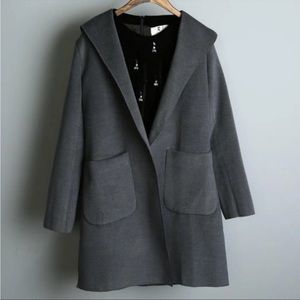 Tie-Waist Hooded Coat